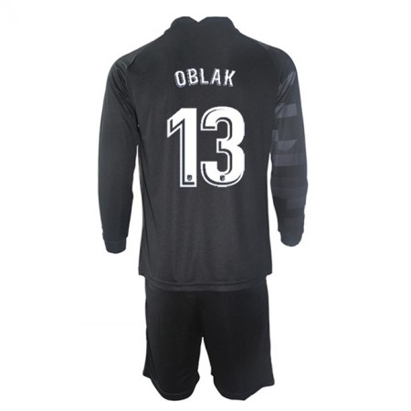 Fußballtrikots Atlético Madrid Torwart Jan Oblak 13 Kinder Auswärts Trikotsatz 2021-2022 Langarm